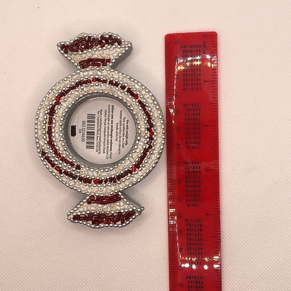 Pier 1 Import Beaded Peppermint Candy Design Tea light Holder - Picture 3 of 4